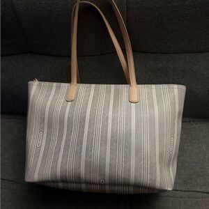 Coach Gray Striped Tote Bag